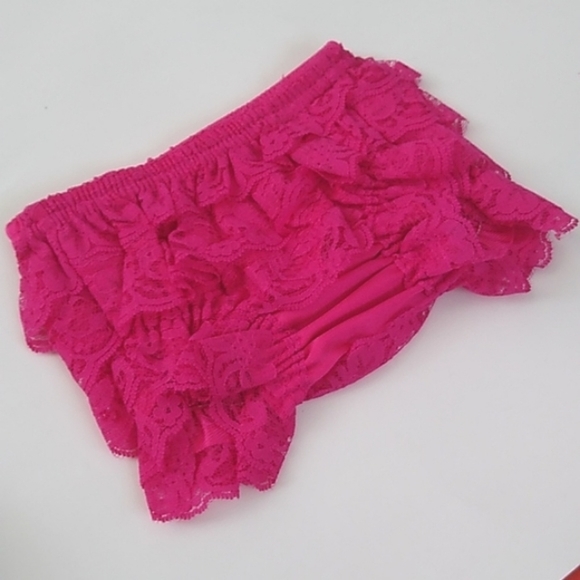 Lace Baby Bloomer Size 0-3 Hot Pink Diaper Cover - Picture 5 of 7